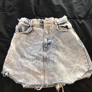 Distressed and Bleached Jean Skirt